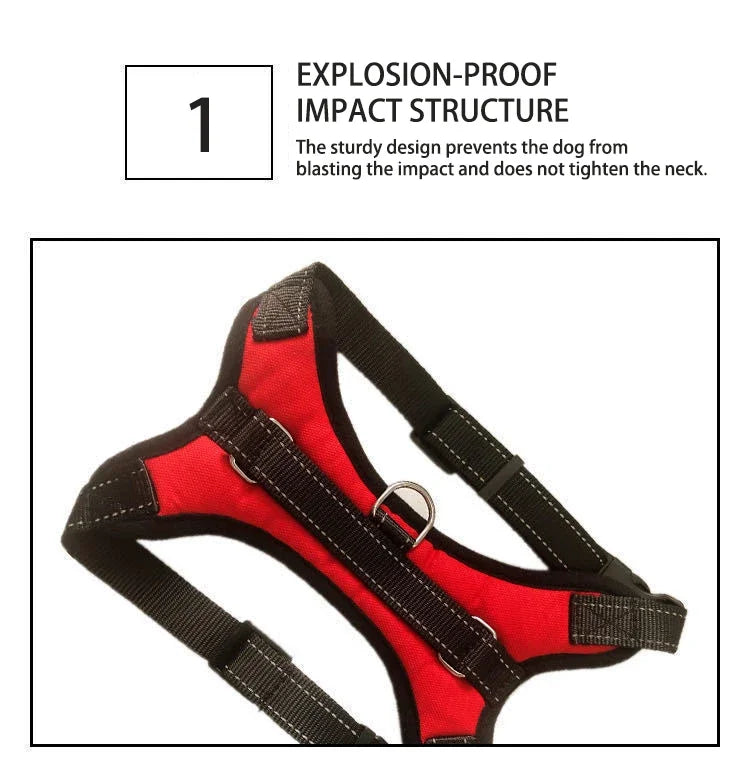 No Pull Dog Harness Adjustable Reflective Pet Vest with Handle Breathable Escape-Proof Dog Harness for Small Medium Large Dogs