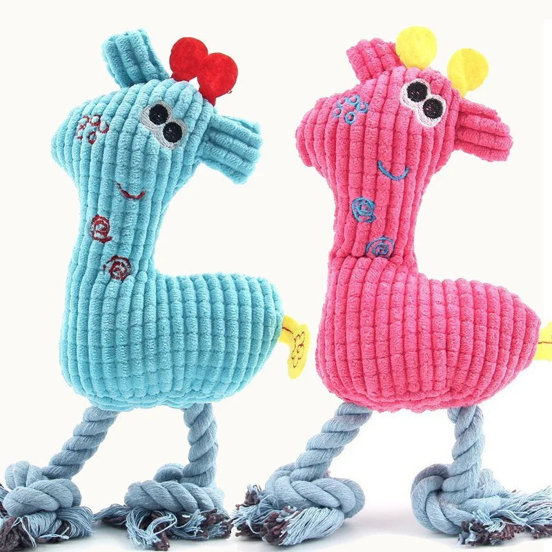 Squeaky Plush Bone Dog Toy — Puppy Teething & Molar