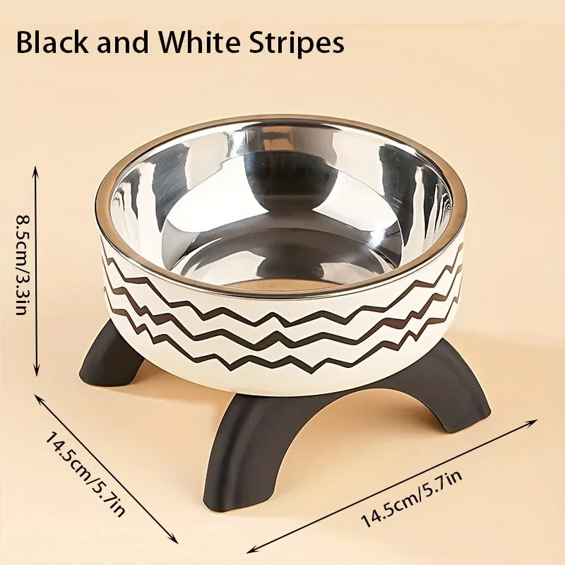 Stainless Steel Pet Bowl – Anti-Tip Elevated Design with Non-Slip Silicone Base for Cats & Small Dogs