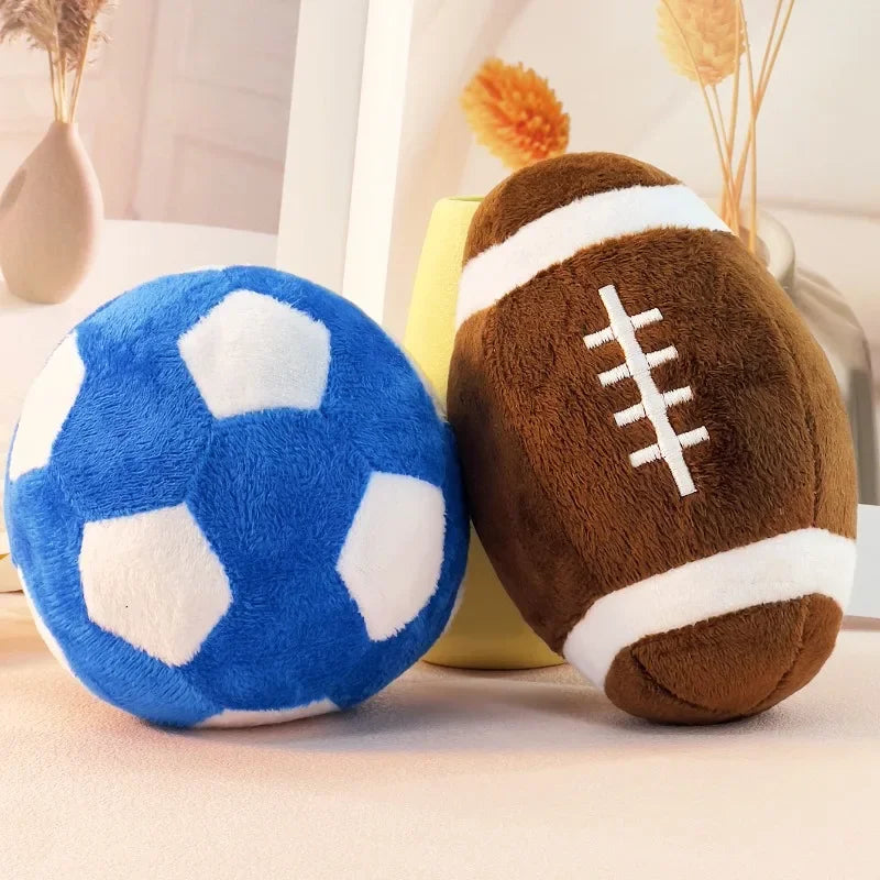 Squeaky Football & Rugby Dog Toy — Interactive Puppy Chew Toy