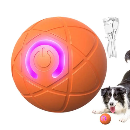 Interactive Auto-Rolling Ball Dog Toy – USB Rechargeable LED Shaky Ball for Dogs & Puppies