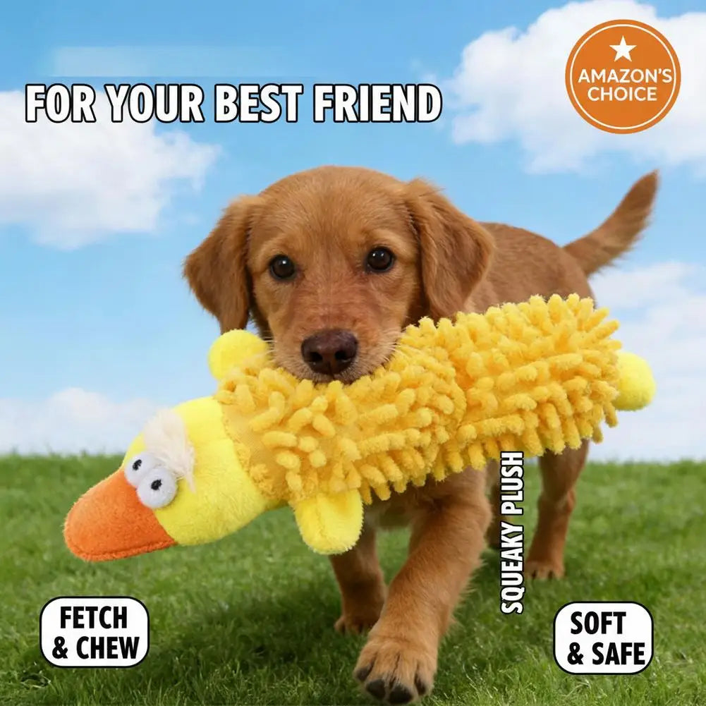 Cartoon Animal Squeaky Plush Dog Chew Toy