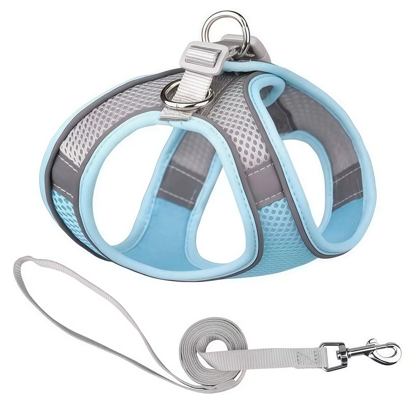 Reflective Dog Harness & Leash Set – Breathable Mesh Vest for Small & Medium Dogs