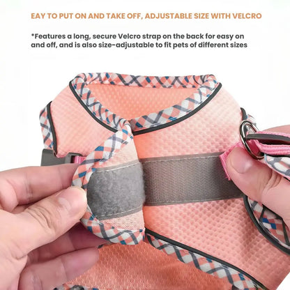 Reflective Dog Harness & Leash Set – Breathable Mesh Vest for Small & Medium Dogs