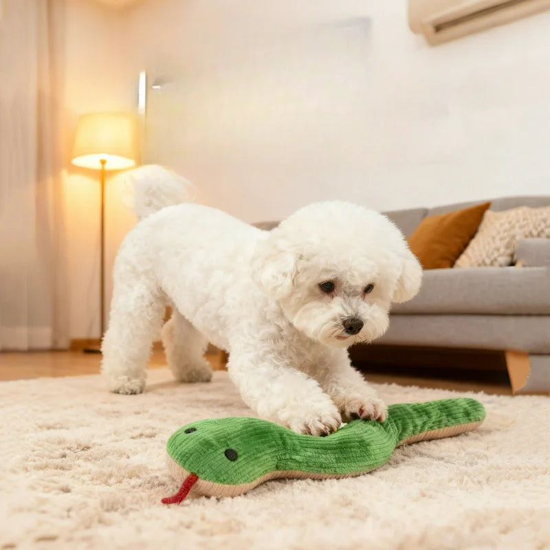 Snake Plush Chew Toy — Bite-Resistant & Teeth-Cleaning