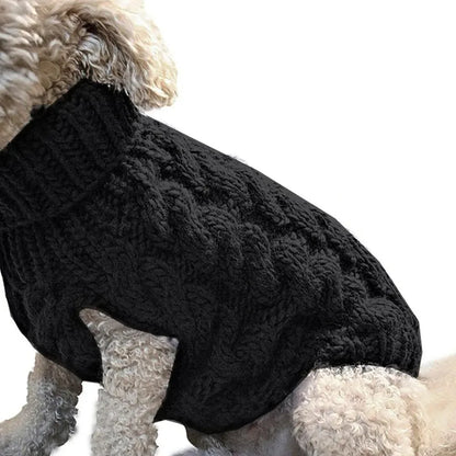 Warm Turtleneck Dog Sweater | Soft Cable Knit for Small & Medium Dogs