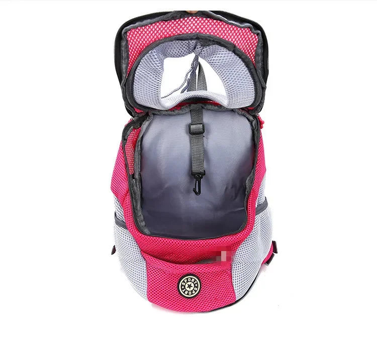 Breathable Pet Backpack Carrier – Front & Back Wear with Reflective Strips for Dogs & Cats