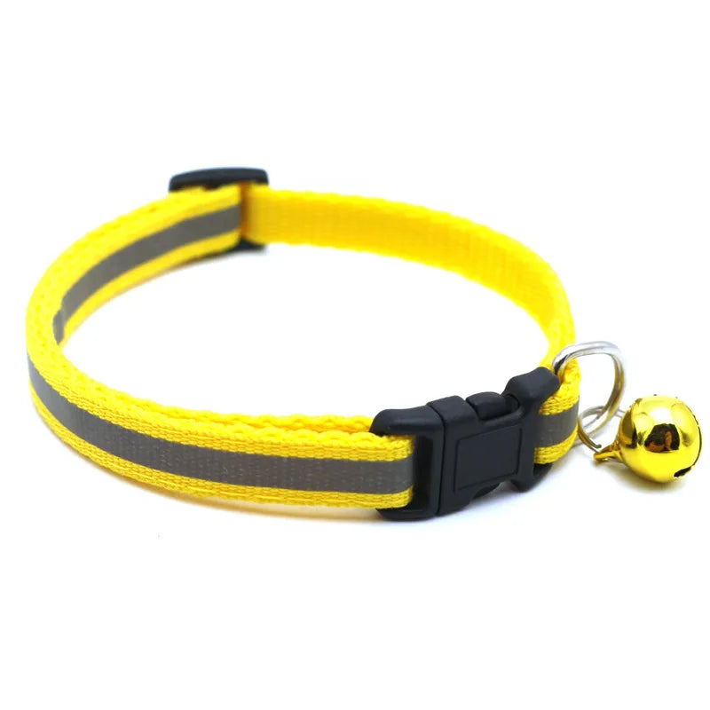 Reflective Pet Collar with Bell — Adjustable for Cats & Dogs