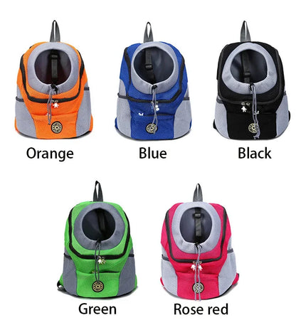 Breathable Pet Backpack Carrier – Front & Back Wear with Reflective Strips for Dogs & Cats