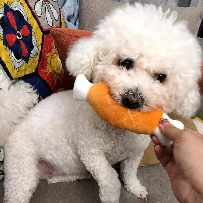 Squeaky Plush Bone Dog Toy — Puppy Teething & Molar