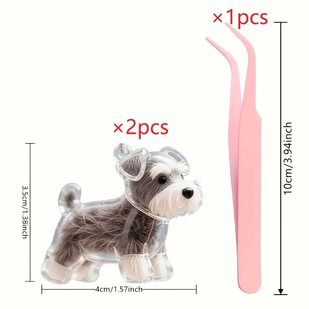 Dog Hair Memorial Keychains — Set of 2 with Tweezer