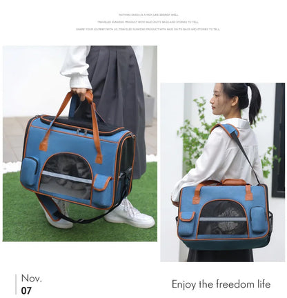 Anti-Collapse Pet Carrier Bag – Travel Handbag for Cats, Puppies & Small Pets