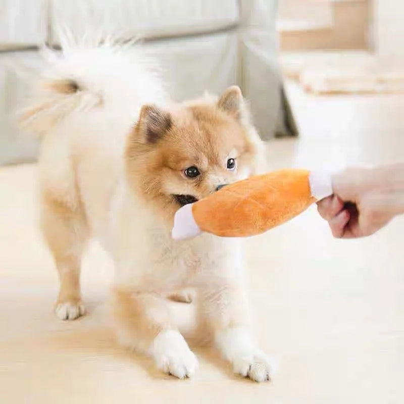 Squeaky Plush Bone Dog Toy — Puppy Teething & Molar