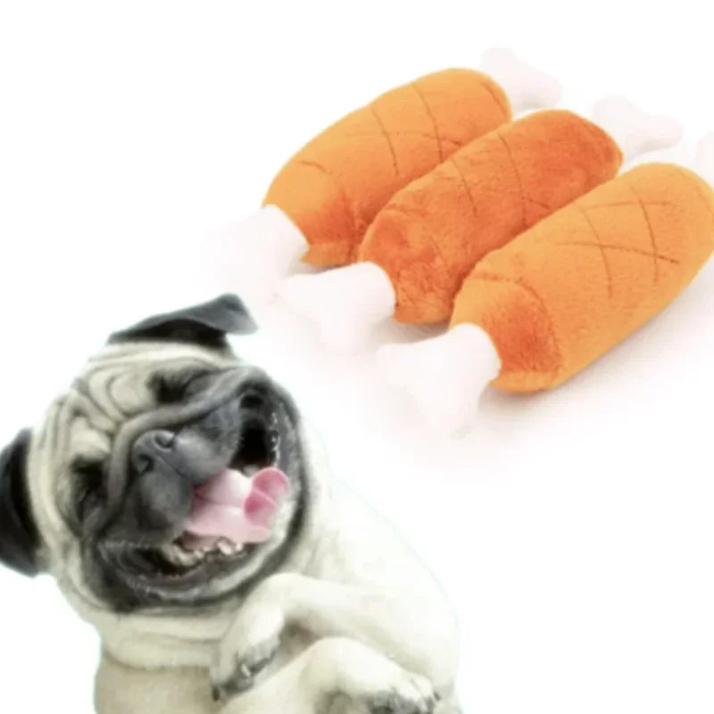 Squeaky Plush Bone Dog Toy — Puppy Teething & Molar