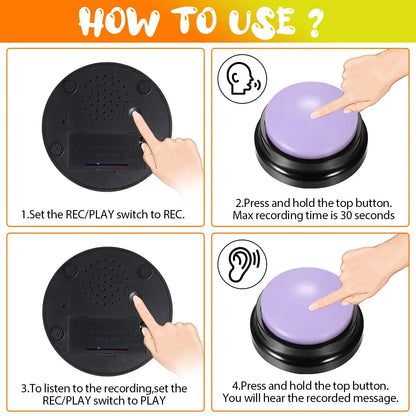 Recordable Dog Communication Button — Pet Training Buzzer