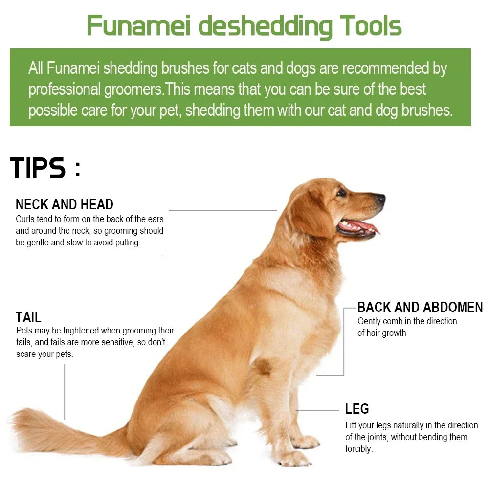 Pet Deshedding Comb Brush — For Dogs & Cats