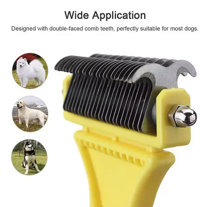 Two-Sided Pet Grooming Comb & Undercoat Rake