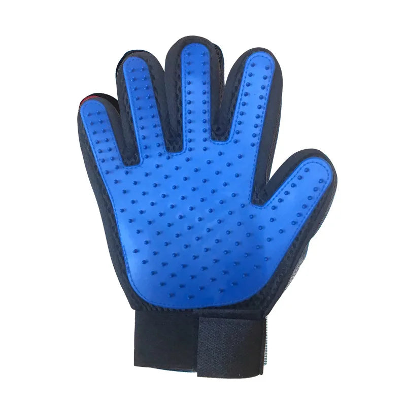 2-in-1 Pet Grooming Gloves Set–Silicone Massage & Hair Removal Gloves for Dogs&Cats,Deshedding Glove Brush for Bathing & Bonding