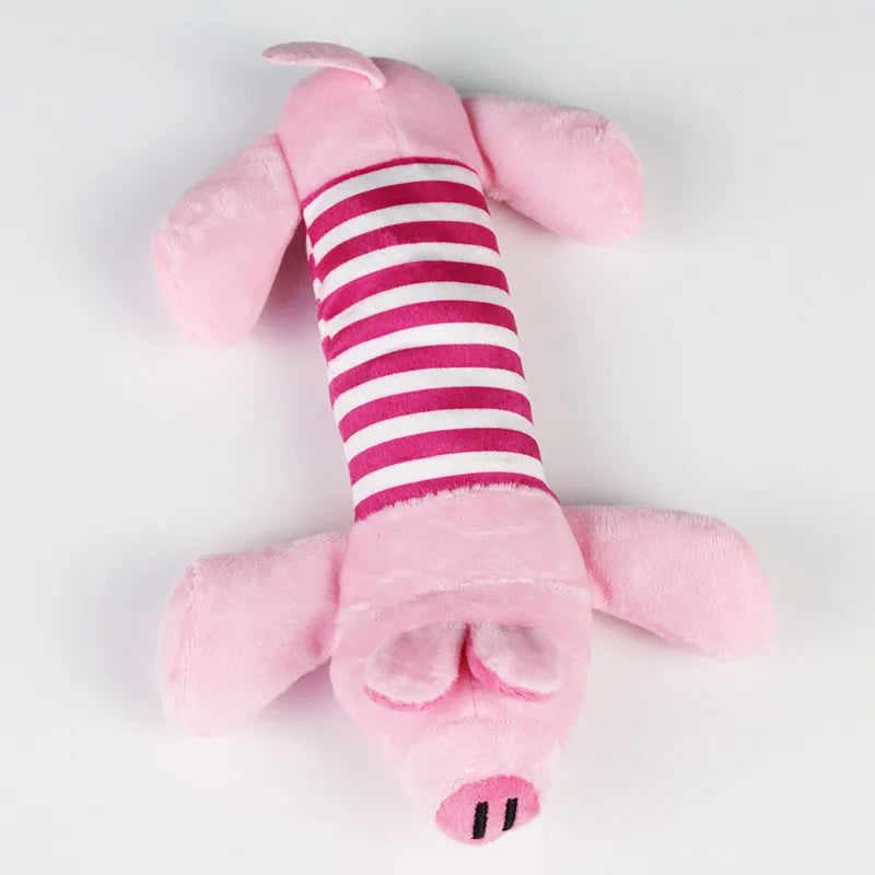Plush Squeaky Dog Toys – Cute Elephant, Duck & Pig Chew Molar Toys for Dogs & Cats