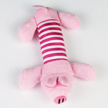 Plush Squeaky Dog Toys – Cute Elephant, Duck & Pig Chew Molar Toys for Dogs & Cats