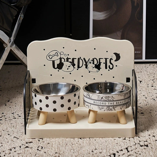 Elevated Pet Bowl Stand – Raised Feeding Station with Anti-Slip Base for Cats & Dogs