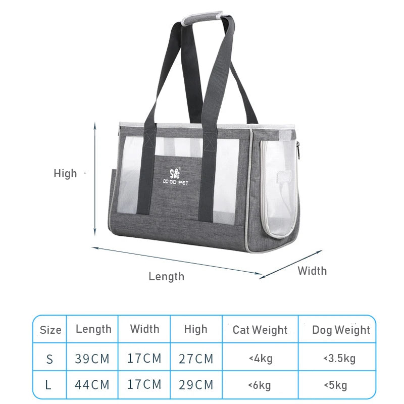 Portable Cat Carrier Bag — Breathable Travel Shoulder Bag