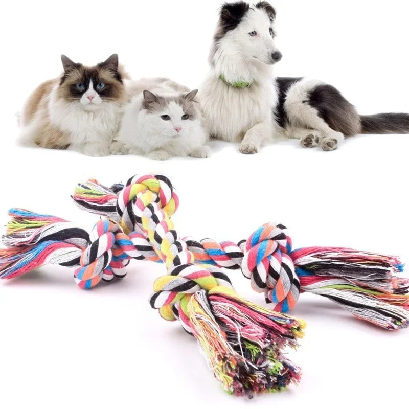 Colorful Double Knot Dog Teething Chew Toy