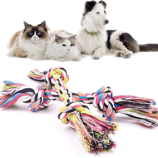 Colorful Double Knot Dog Teething Chew Toy