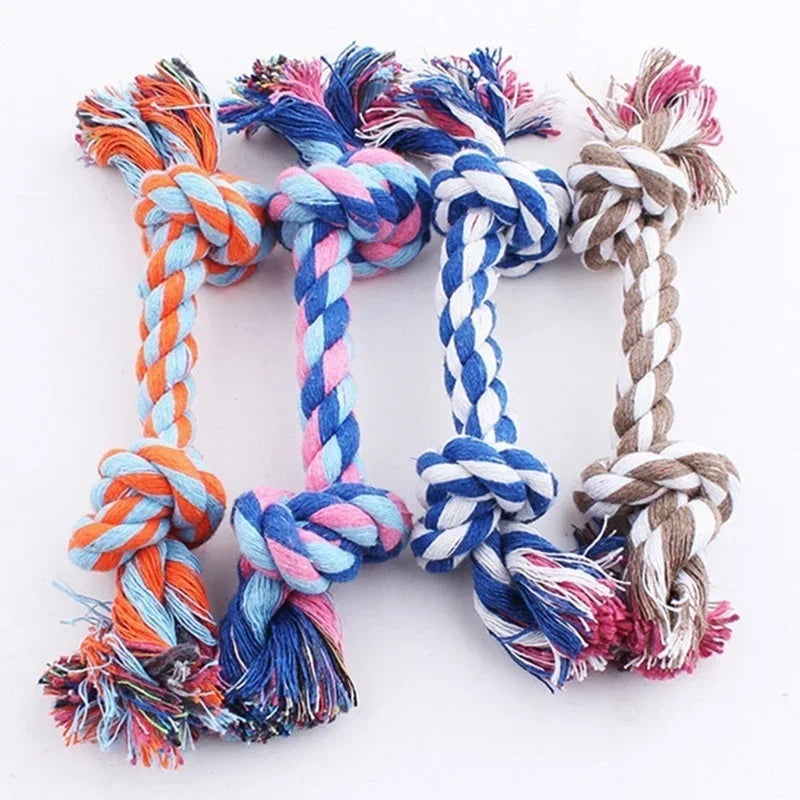 Colorful Double Knot Dog Teething Chew Toy