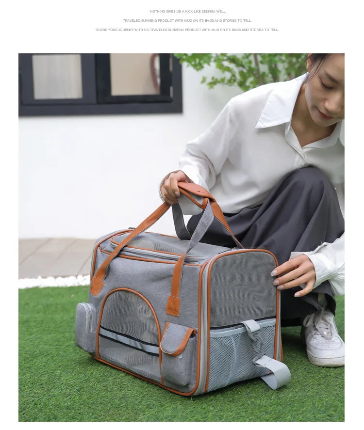 Anti-Collapse Pet Carrier Bag – Travel Handbag for Cats, Puppies & Small Pets