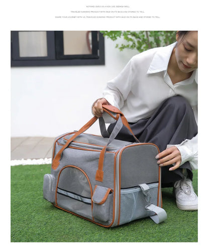 Anti-Collapse Pet Carrier Bag – Travel Handbag for Cats, Puppies & Small Pets