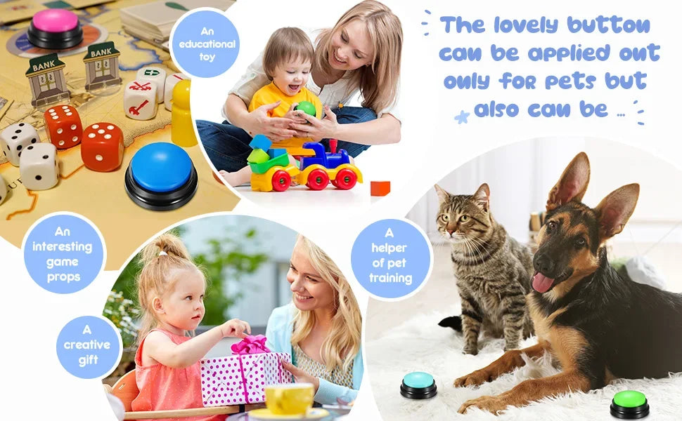 Recordable Dog Communication Button — Pet Training Buzzer