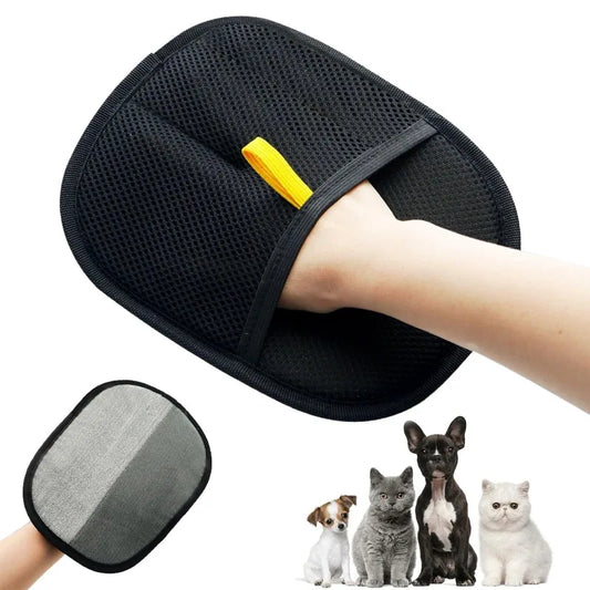 Gentle Pet Grooming Glove – Dog & Cat Deshedding Brush Glove for Shedding