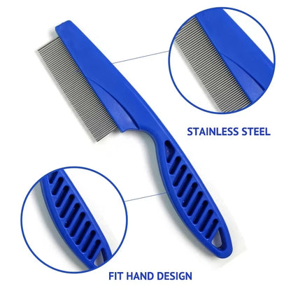 Pet Grooming Comb Set – Dematting, Flea & Detangling Combs for Dogs & Cats