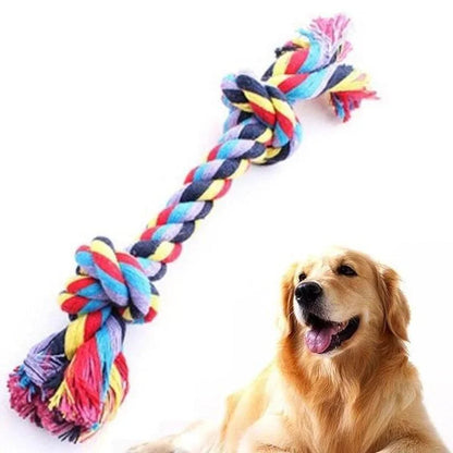 Colorful Double Knot Dog Teething Chew Toy
