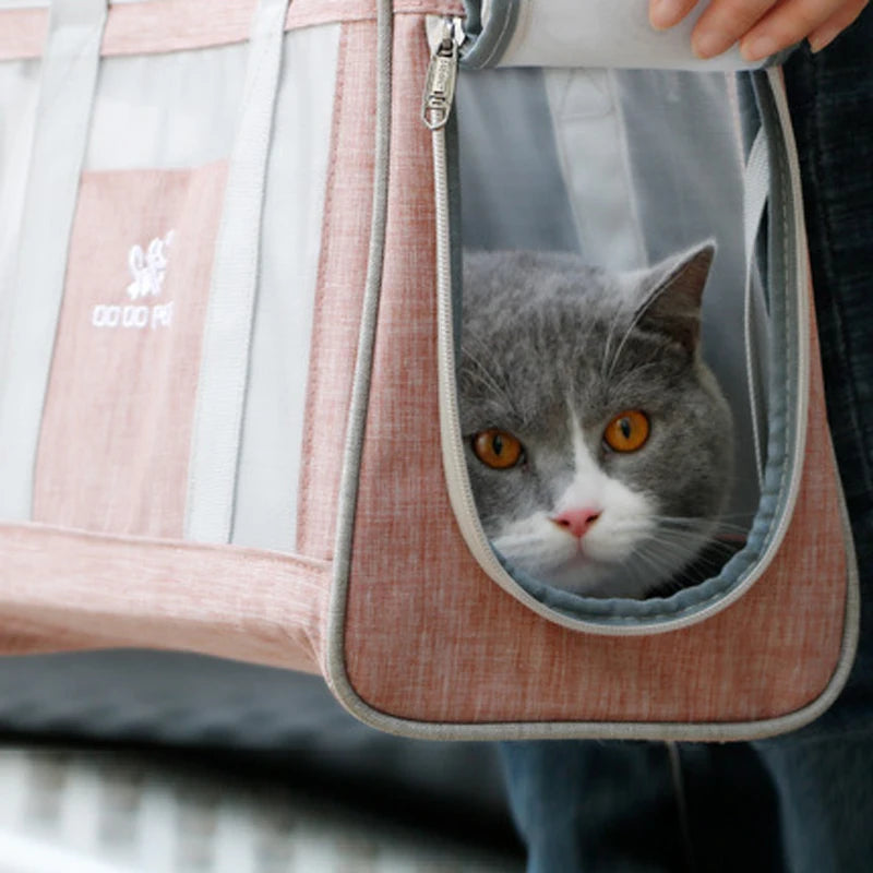 Portable Cat Carrier Bag — Breathable Travel Shoulder Bag