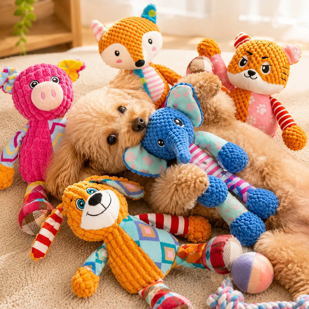 Squeaky Plush Pet Puzzle Toy — Chew-Resistant for Cats & Dogs