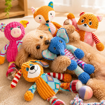 Squeaky Plush Pet Puzzle Toy — Chew-Resistant for Cats & Dogs