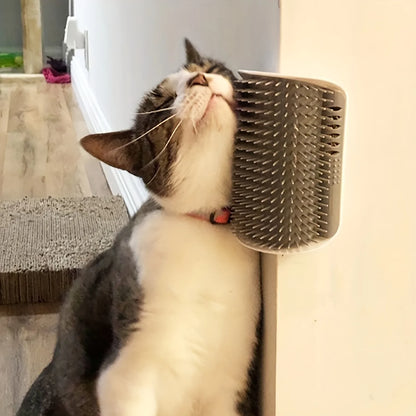 Wall-Mounted Cat Self Groomer with Massage Comb