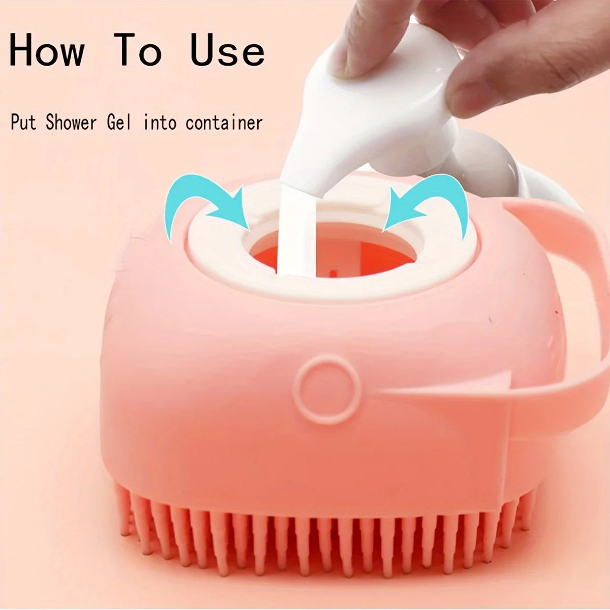Silicone Pet Bath Brush – Dog & Cat Shampoo Massage Brush for Bath Time