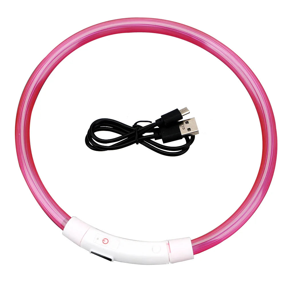 LED USB Rechargeable Dog Collar — Night Safety Glow