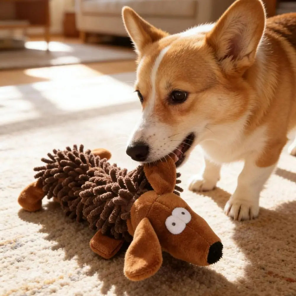 Cartoon Animal Squeaky Plush Dog Chew Toy