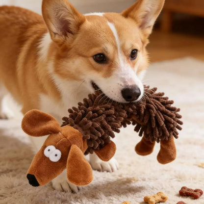 Cartoon Animal Squeaky Plush Dog Chew Toy