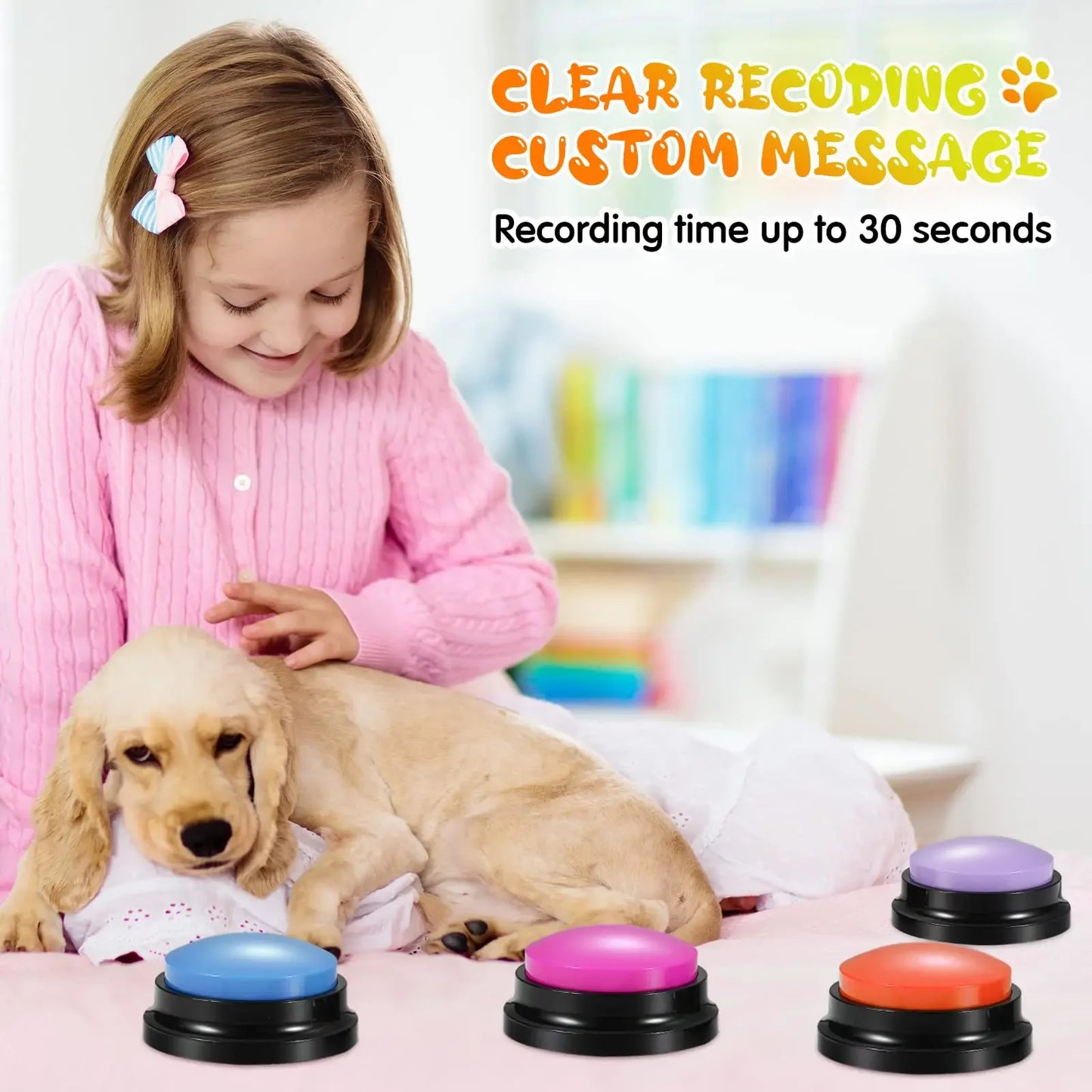 Recordable Dog Communication Button — Pet Training Buzzer