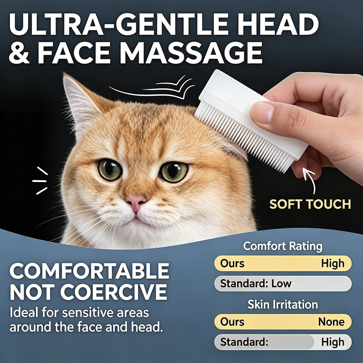 Cat Tongue Grooming Brush – Stress Relief Massage & Deshedding Comb for Cats