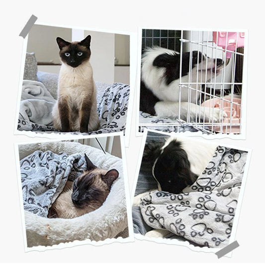 Winter Dog Blanket – Soft Washable Fleece Throw for Dogs & Cats (Grey)