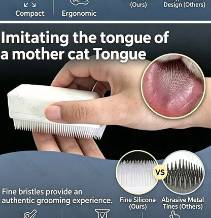 Cat Tongue Grooming Brush – Stress Relief Massage & Deshedding Comb for Cats