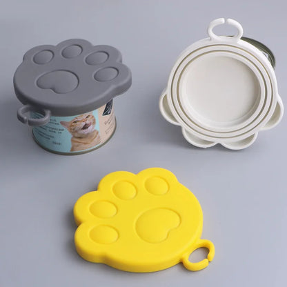 Silicone Pet Can Lid with Spoon — Reusable Food Sealer