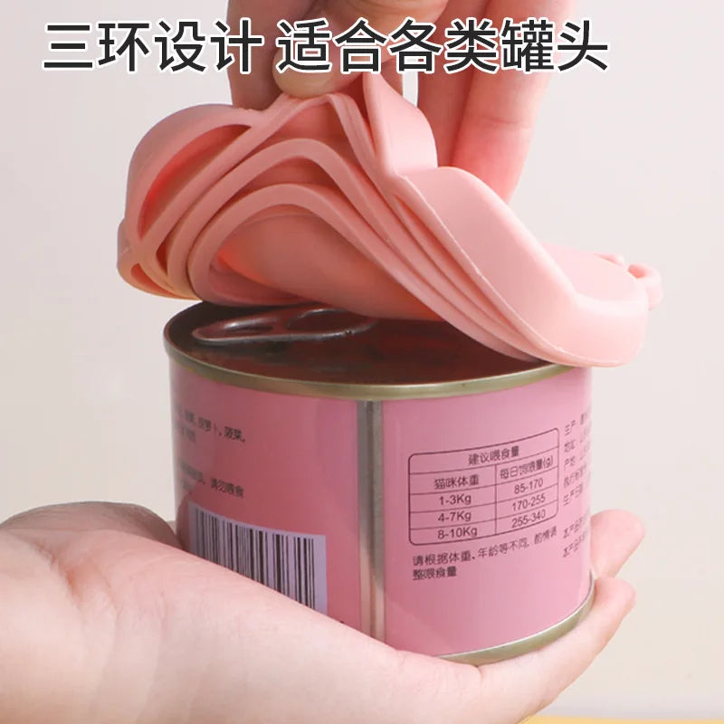 Silicone Pet Can Lid with Spoon — Reusable Food Sealer