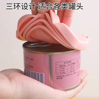 Silicone Pet Can Lid with Spoon — Reusable Food Sealer